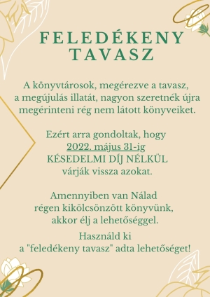 Feled&eacute;keny tavasz